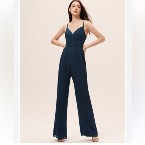 JJs House Pants - JJ House V Neck Floor Length Chiffon Jumpsuit New with Tag Size 14
